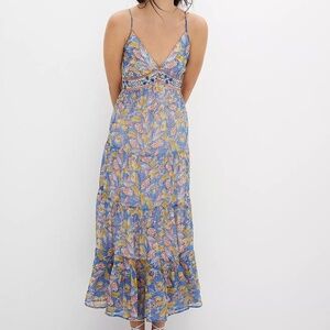 Anthropologie Pallavi Singhee Vineyard Tiered Floral Pattern Midi Dress Sz 8